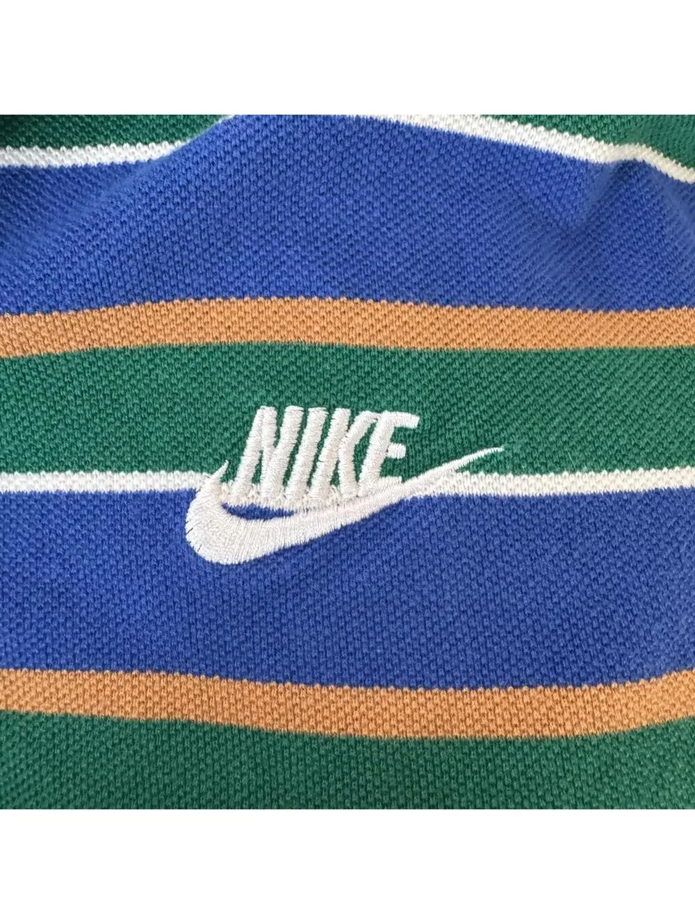 Nike Sportswear Club Striped Polo Shirt Mens XL Blue